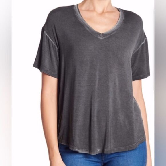 Abound gray  Washed V-Neck Hi-Lo short sleeve Tee size XS - Picture 1 of 4